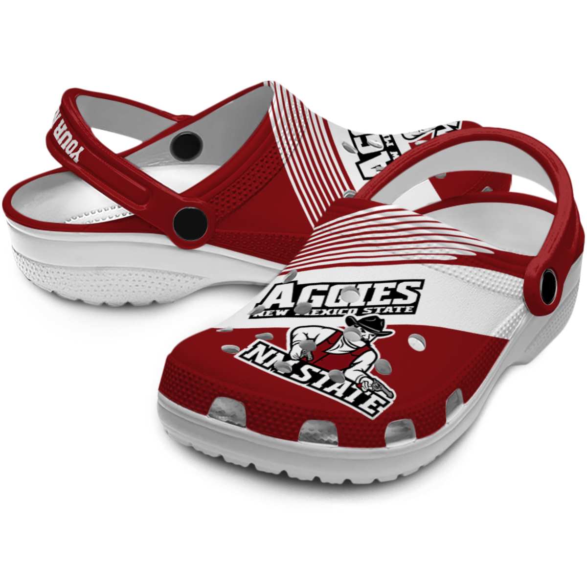 Merchidea New Mexico State Aggies NCAA Sport Crocs Crocband Clogs Shoes Comfortable For Men Women and Kids