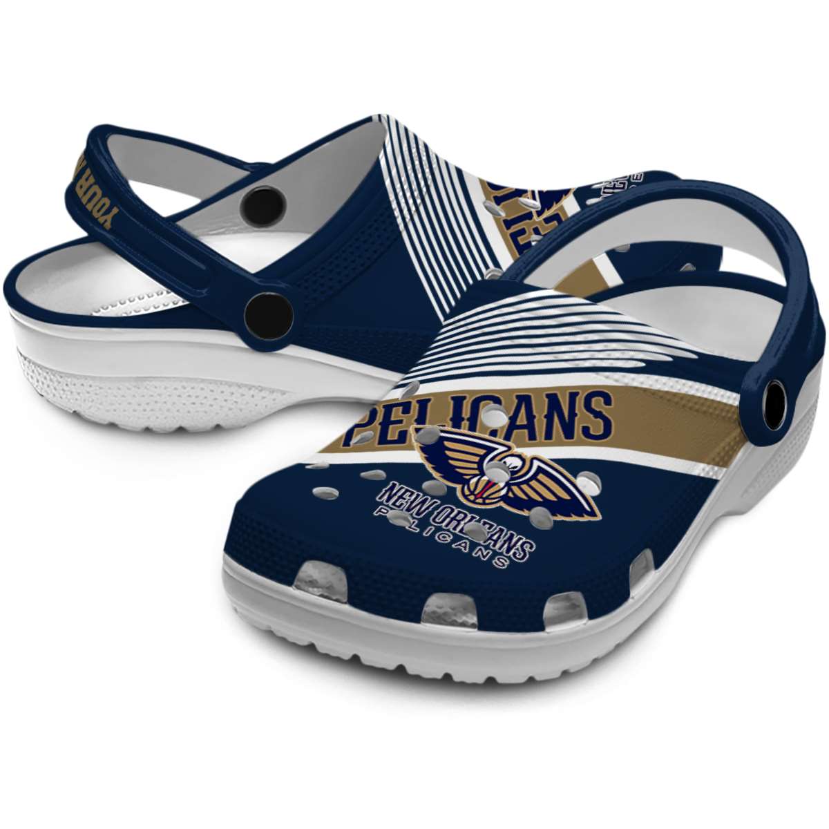 Merchidea New Orleans Pelicans NBA Sport Crocs Crocband Clogs Shoes Comfortable For Men Women and Kids