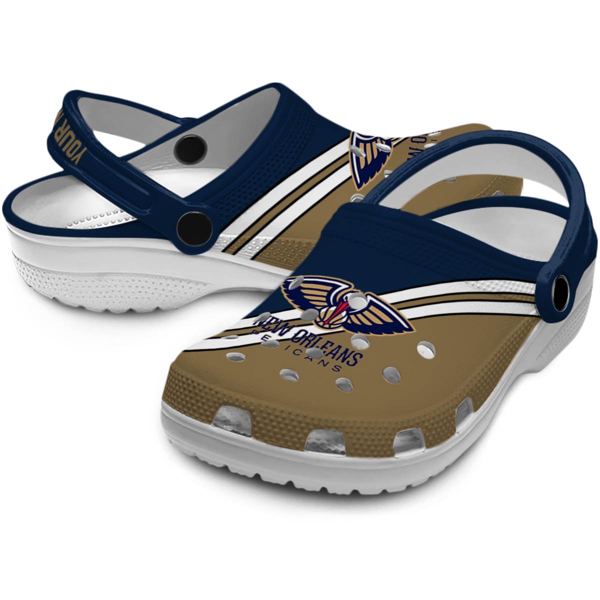 Merchidea New Orleans Pelicans NBA Sport Crocs Crocband Clogs Shoes Comfortable For Men Women and Kids