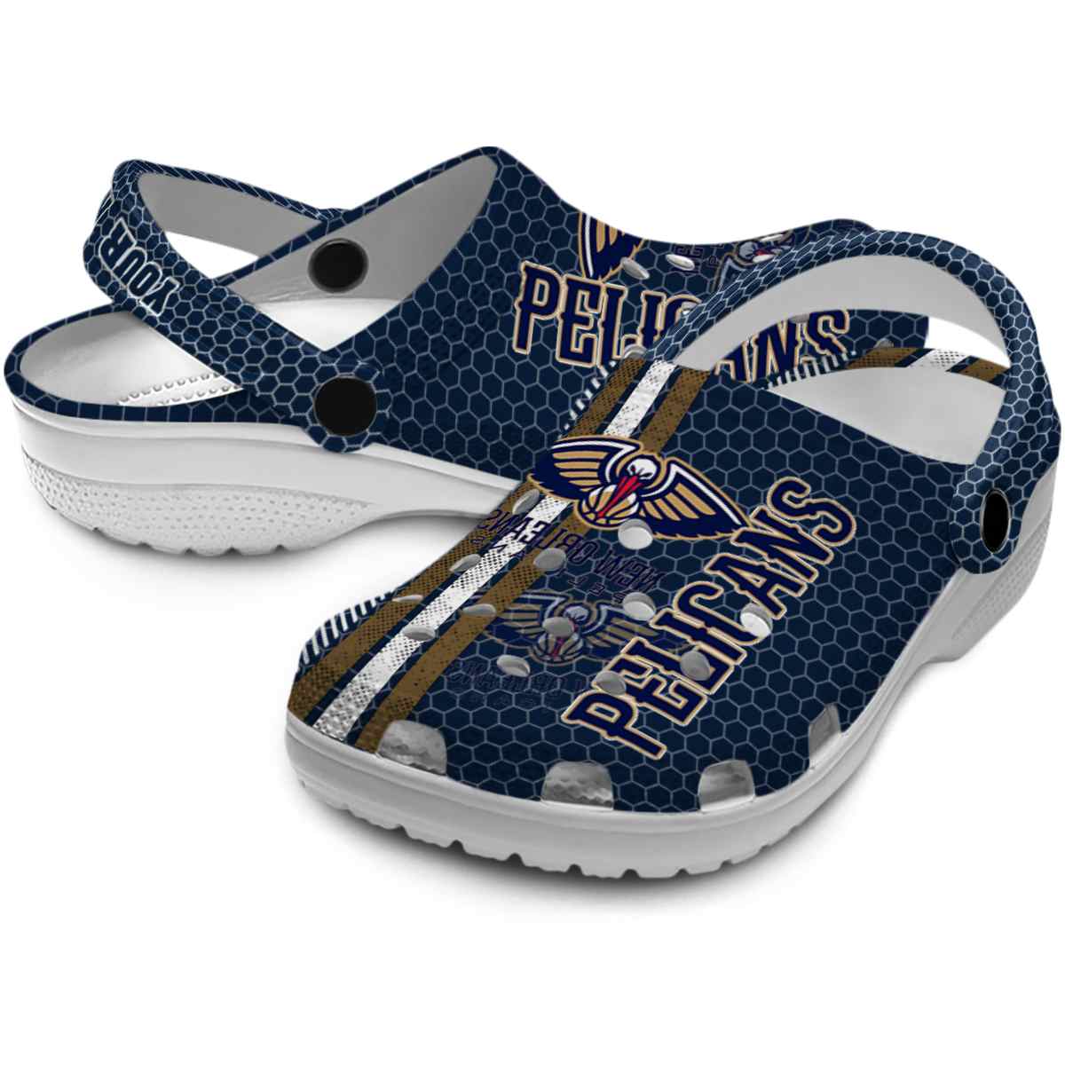 Merchidea New Orleans Pelicans NBA Sport Crocs Crocband Clogs Shoes Comfortable For Men Women and Kids