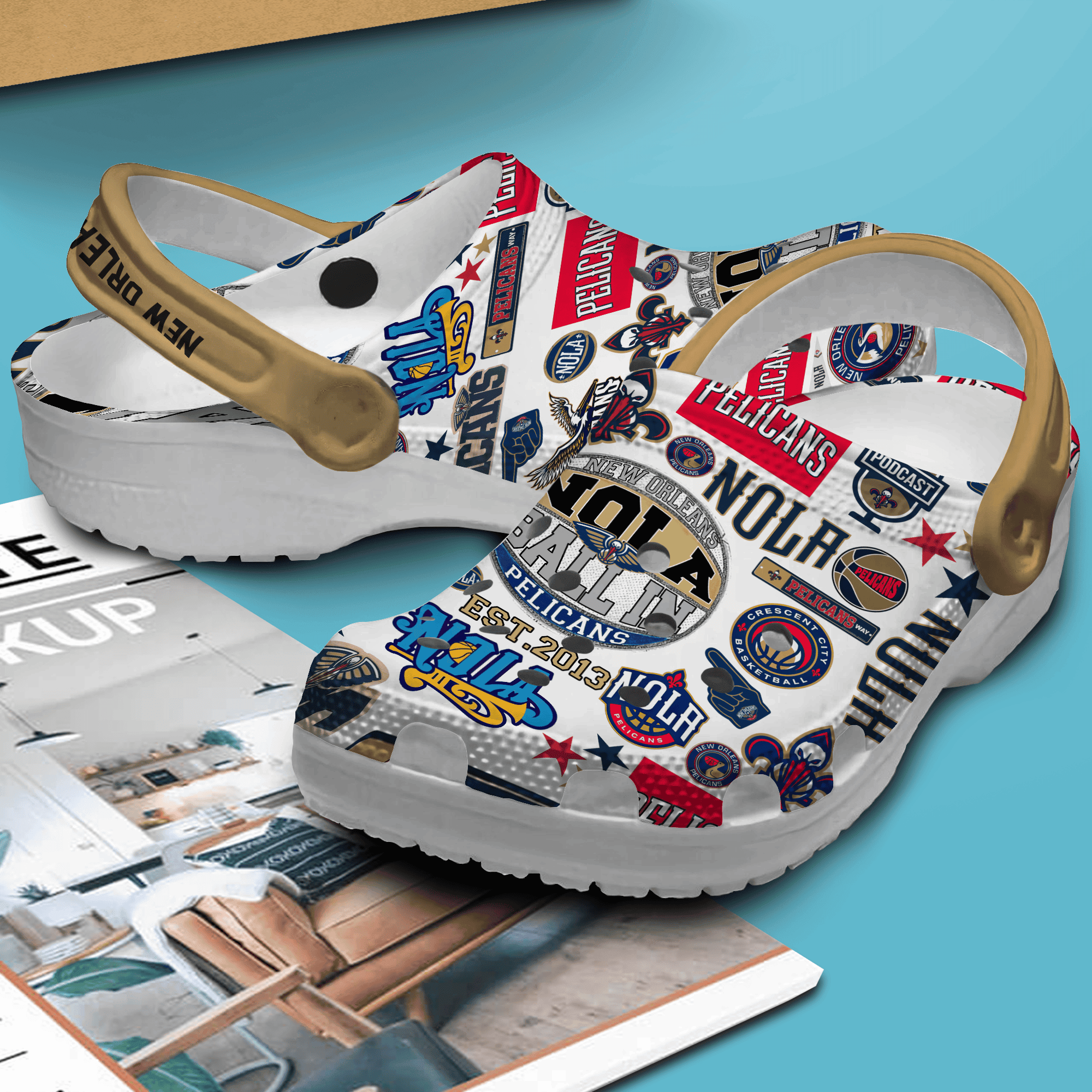 Merchidea New Orleans Saints NFL Sport Crocs Crocband Clogs Shoes Comfortable For Men Women and Kids