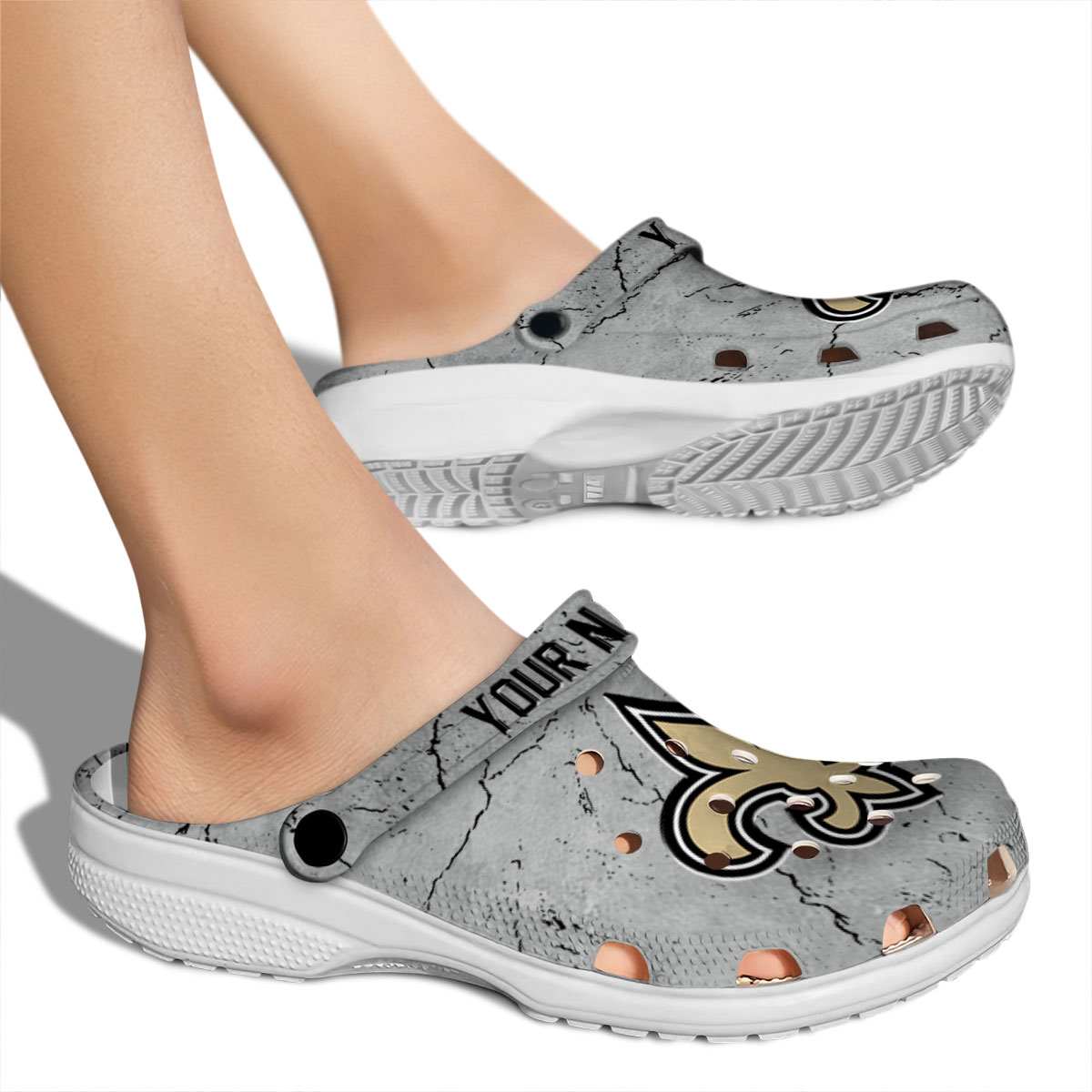 Merchidea New Orleans Saints NFL Sport Crocs Crocband Clogs Shoes Comfortable For Men Women and Kids