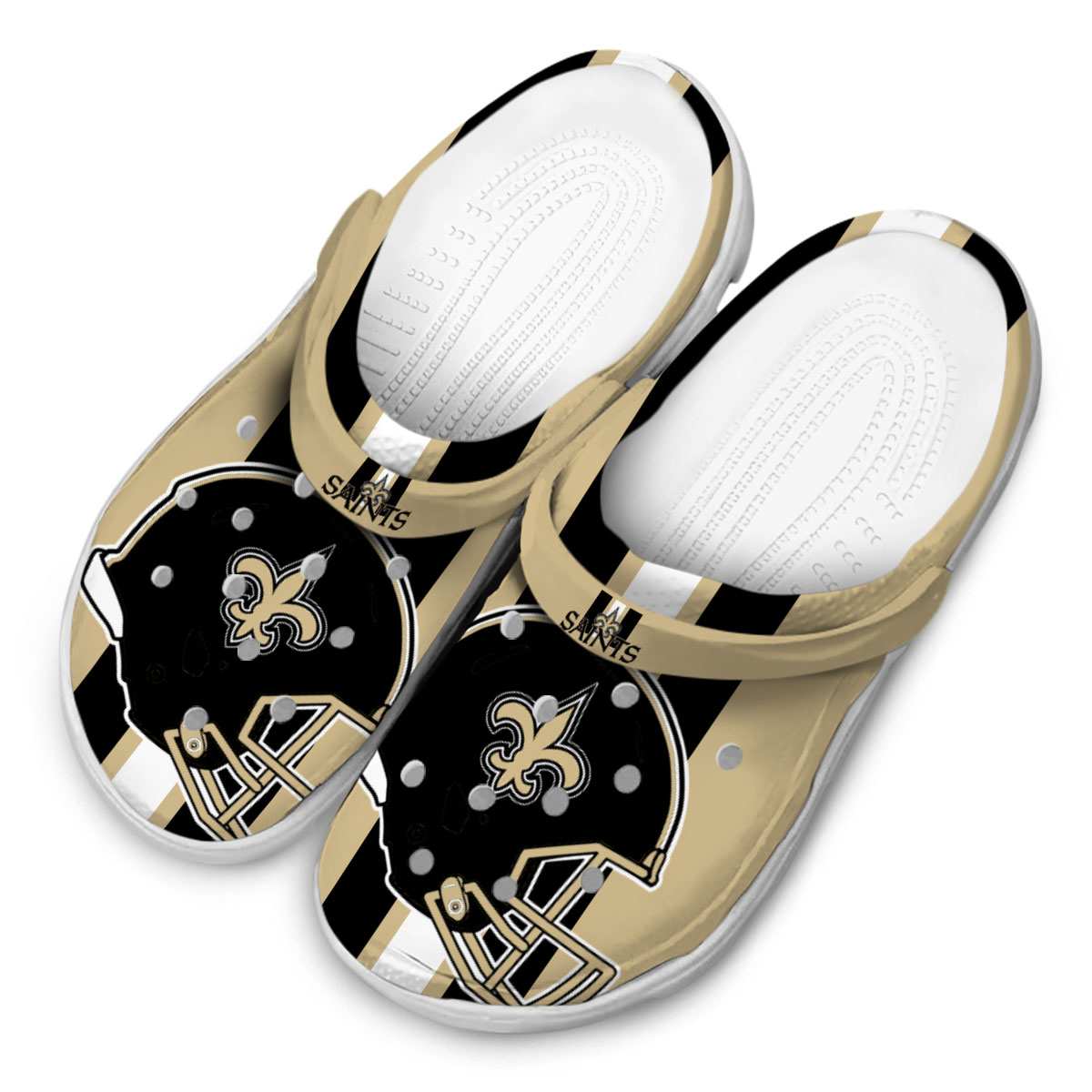 Merchidea New Orleans Saints NFL Sport Crocs Crocband Clogs Shoes Comfortable For Men Women and Kids
