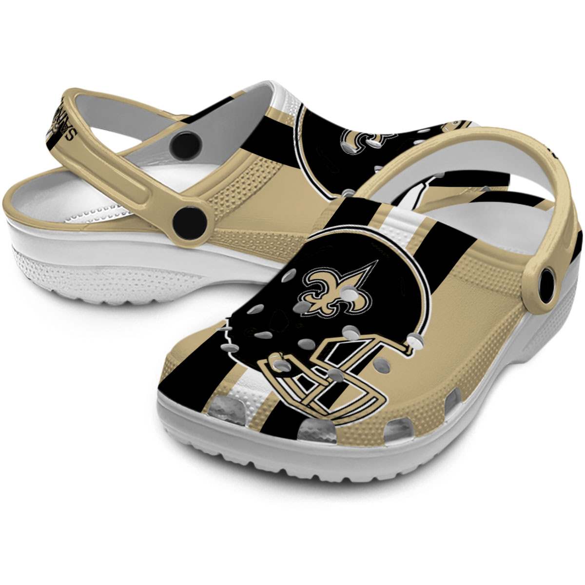 Merchidea New Orleans Saints NFL Sport Crocs Crocband Clogs Shoes Comfortable For Men Women and Kids