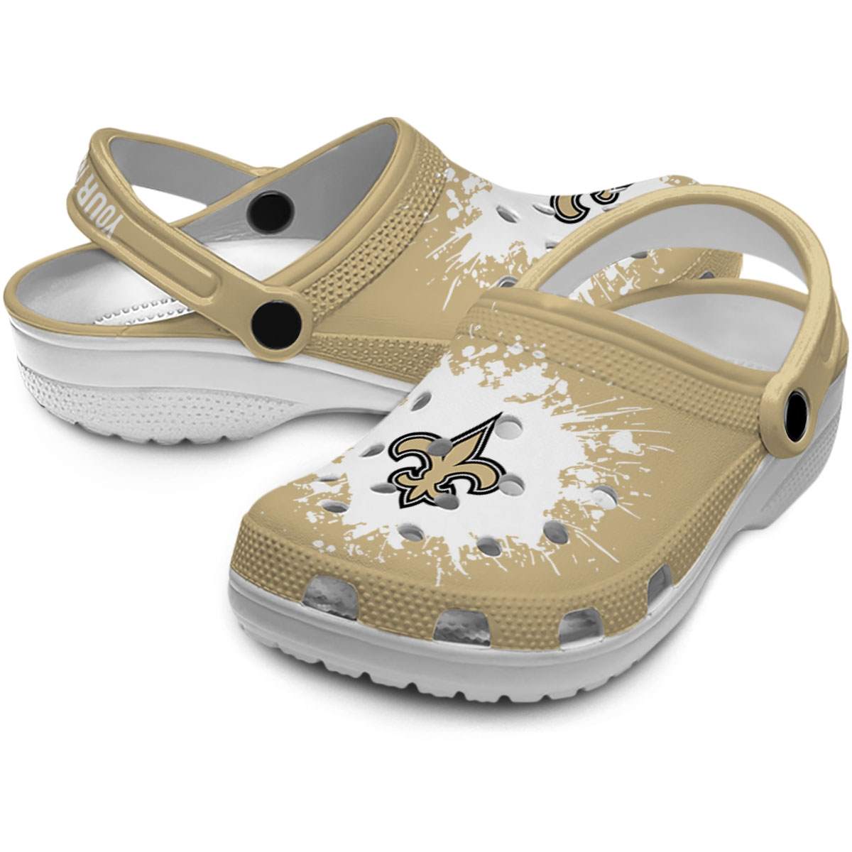 Merchidea New Orleans Saints NFL Sport Crocs Crocband Clogs Shoes Comfortable For Men Women and Kids