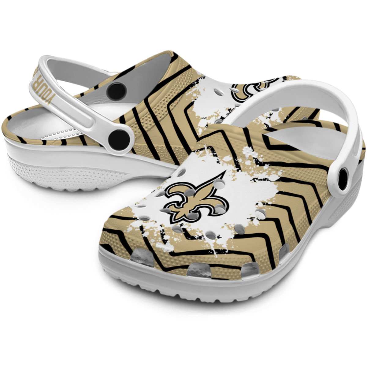 Merchidea New Orleans Saints NFL Sport Crocs Crocband Clogs Shoes Comfortable For Men Women and Kids