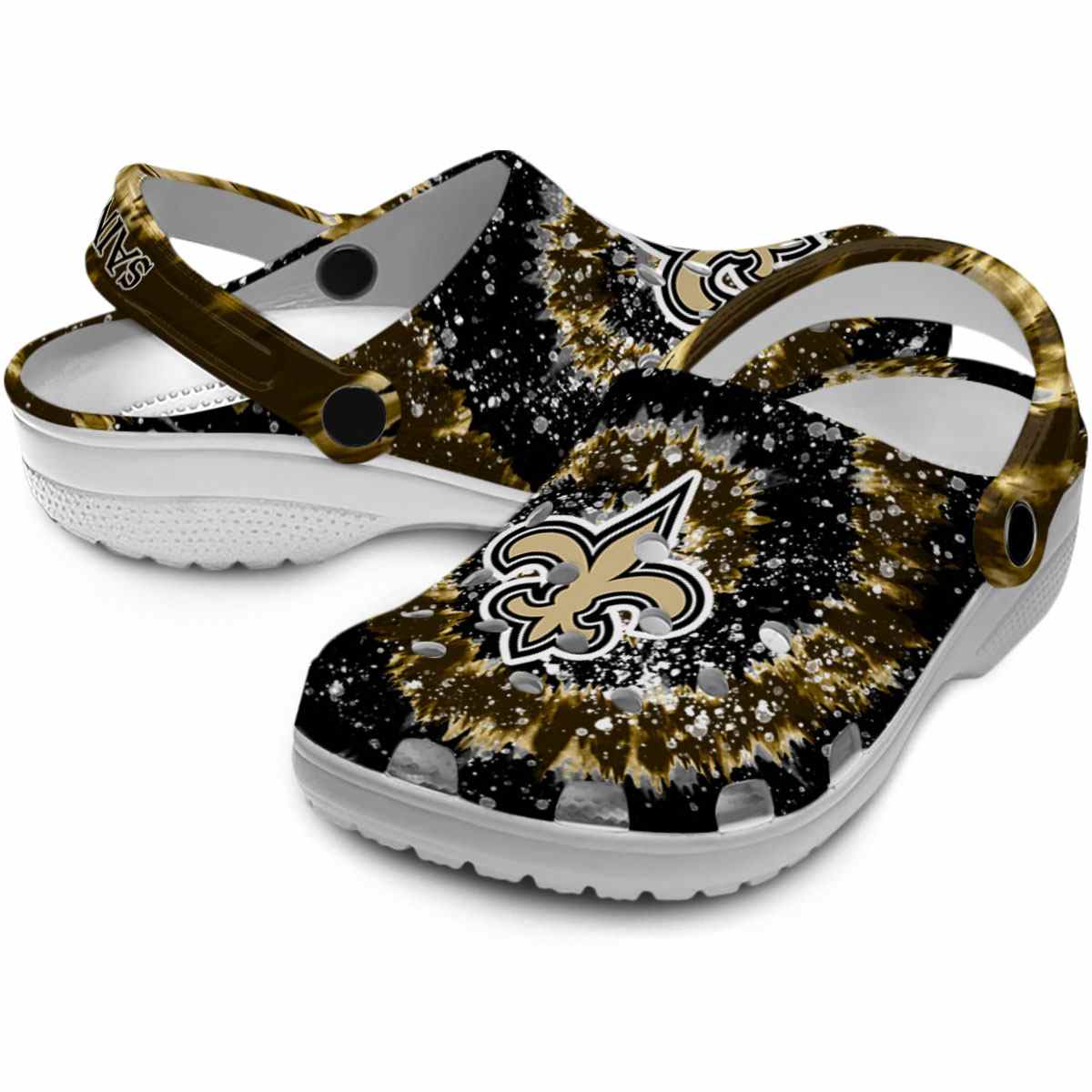 Merchidea New Orleans Saints NFL Sport Crocs Crocband Clogs Shoes Comfortable For Men Women and Kids
