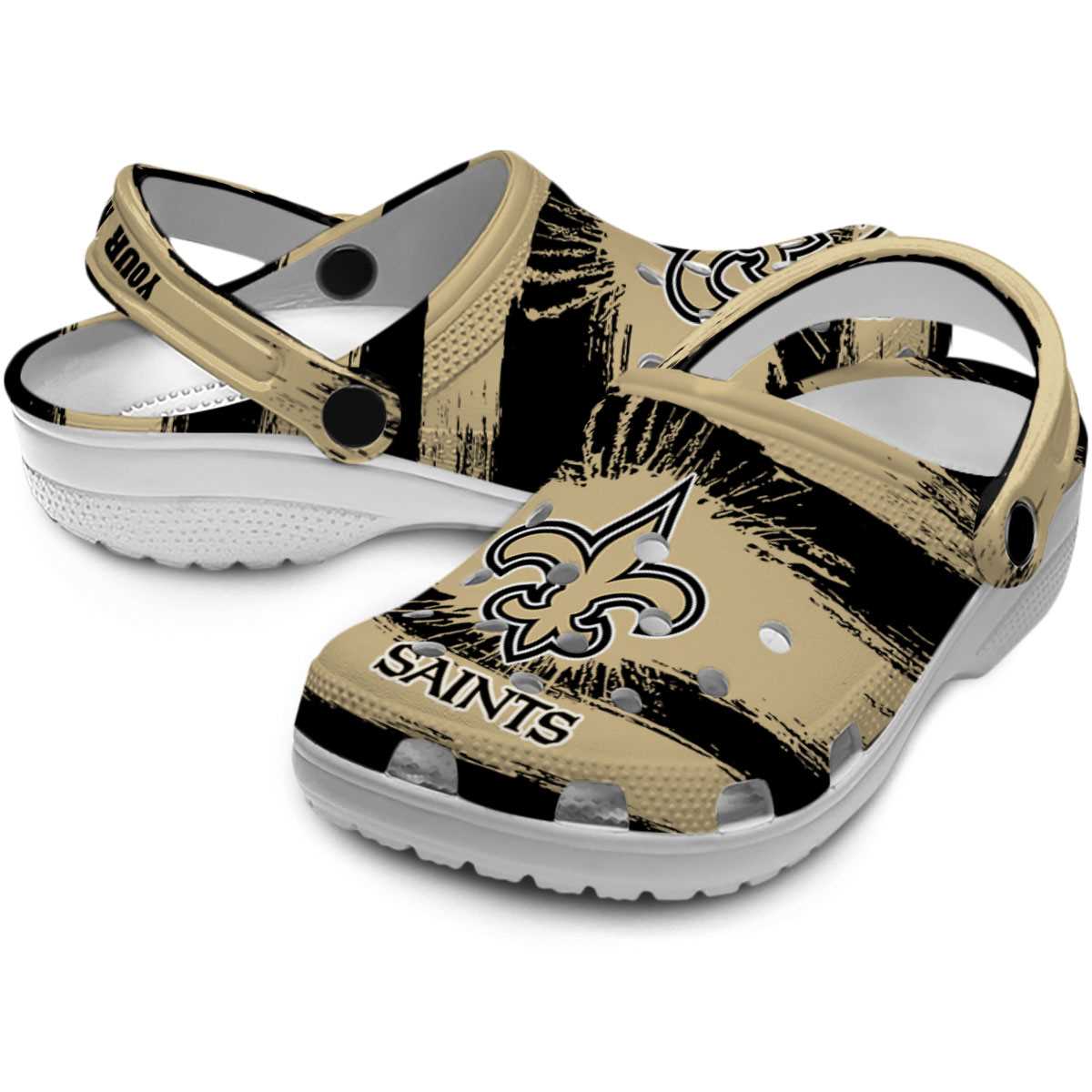 Merchidea New Orleans Saints NFL Sport Crocs Crocband Clogs Shoes Comfortable For Men Women and Kids
