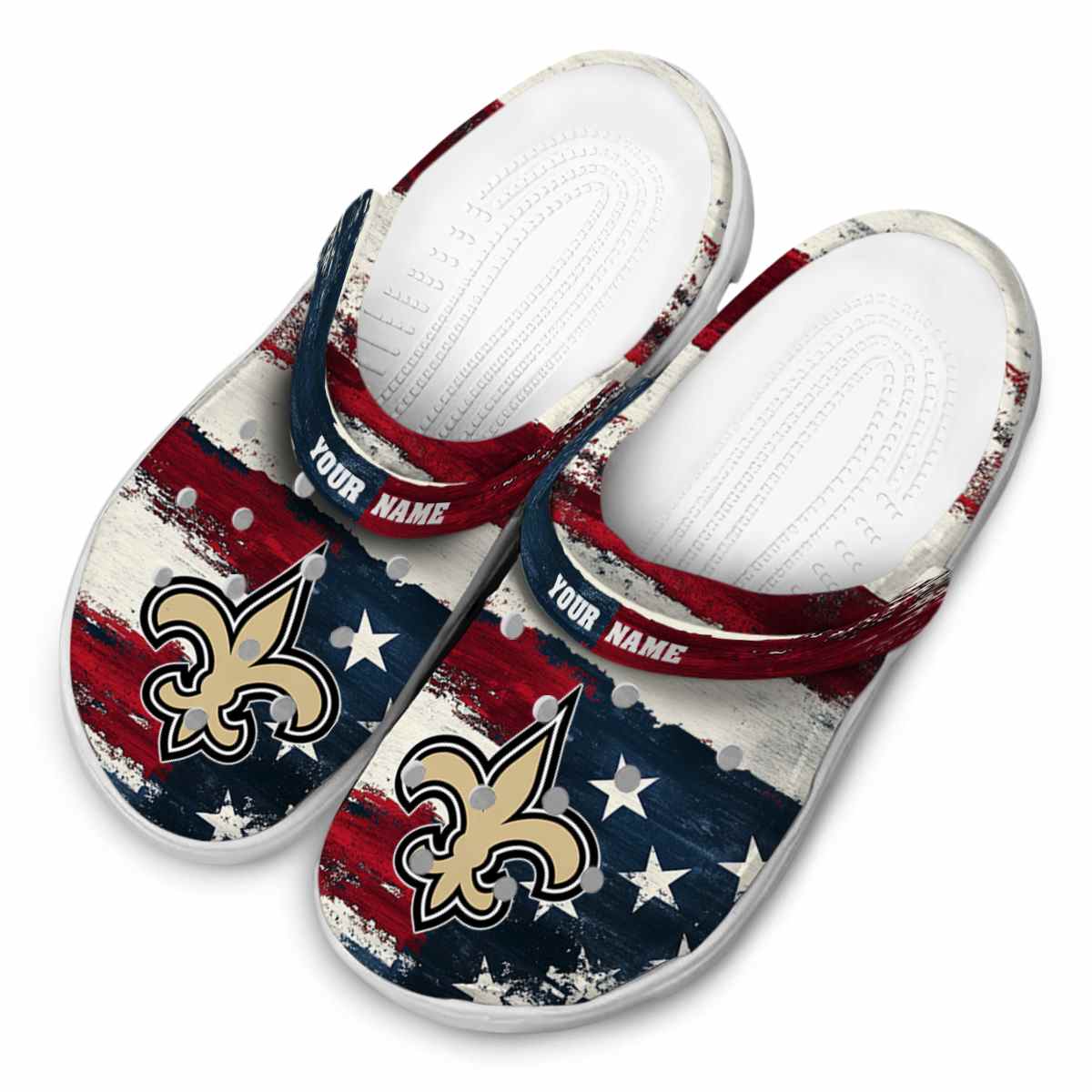 Merchidea New Orleans Saints NFL Sport Crocs Crocband Clogs Shoes Comfortable For Men Women and Kids
