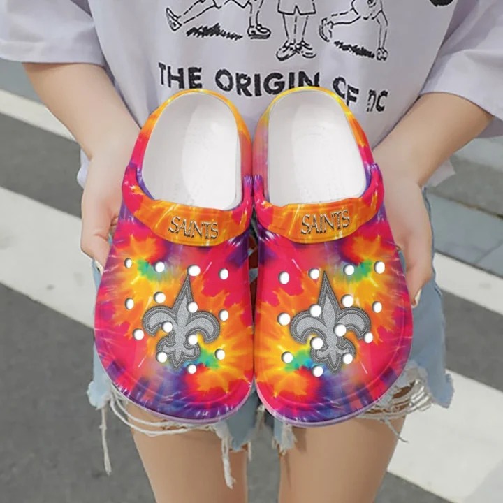 Merchidea New Orleans Saints NFL Sport Crocs Crocband Clogs Shoes Comfortable For Men Women and Kids