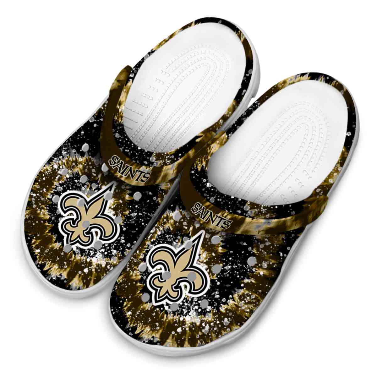 Merchidea New Orleans Saints NFL Sport Crocs Crocband Clogs Shoes Comfortable For Men Women and Kids