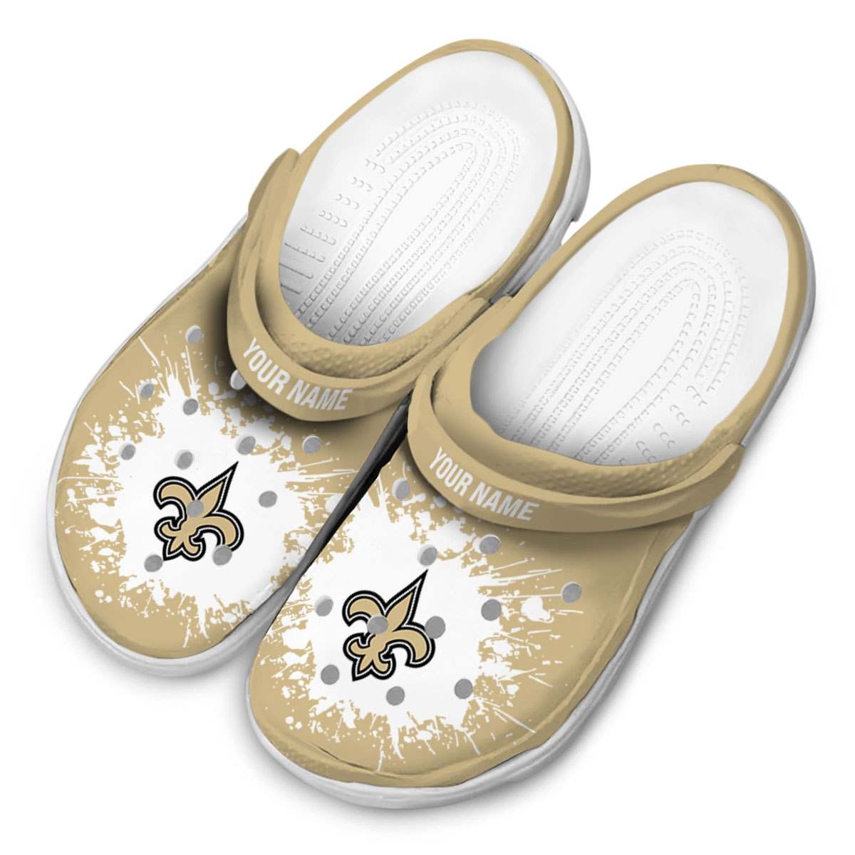 Merchidea New Orleans Saints NFL Sport Crocs Crocband Clogs Shoes Comfortable For Men Women and Kids