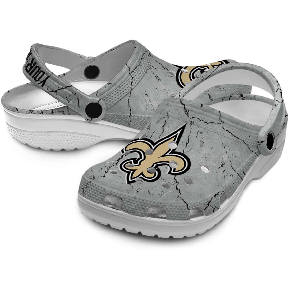 Merchidea New Orleans Saints NFL Sport Crocs Crocband Clogs Shoes Comfortable For Men Women and Kids