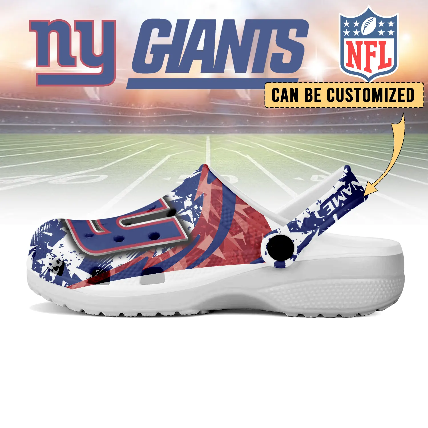 Merchidea New York Giants NFL Crocs Crocband Clogs Shoes Comfortable For Men Women and Kids