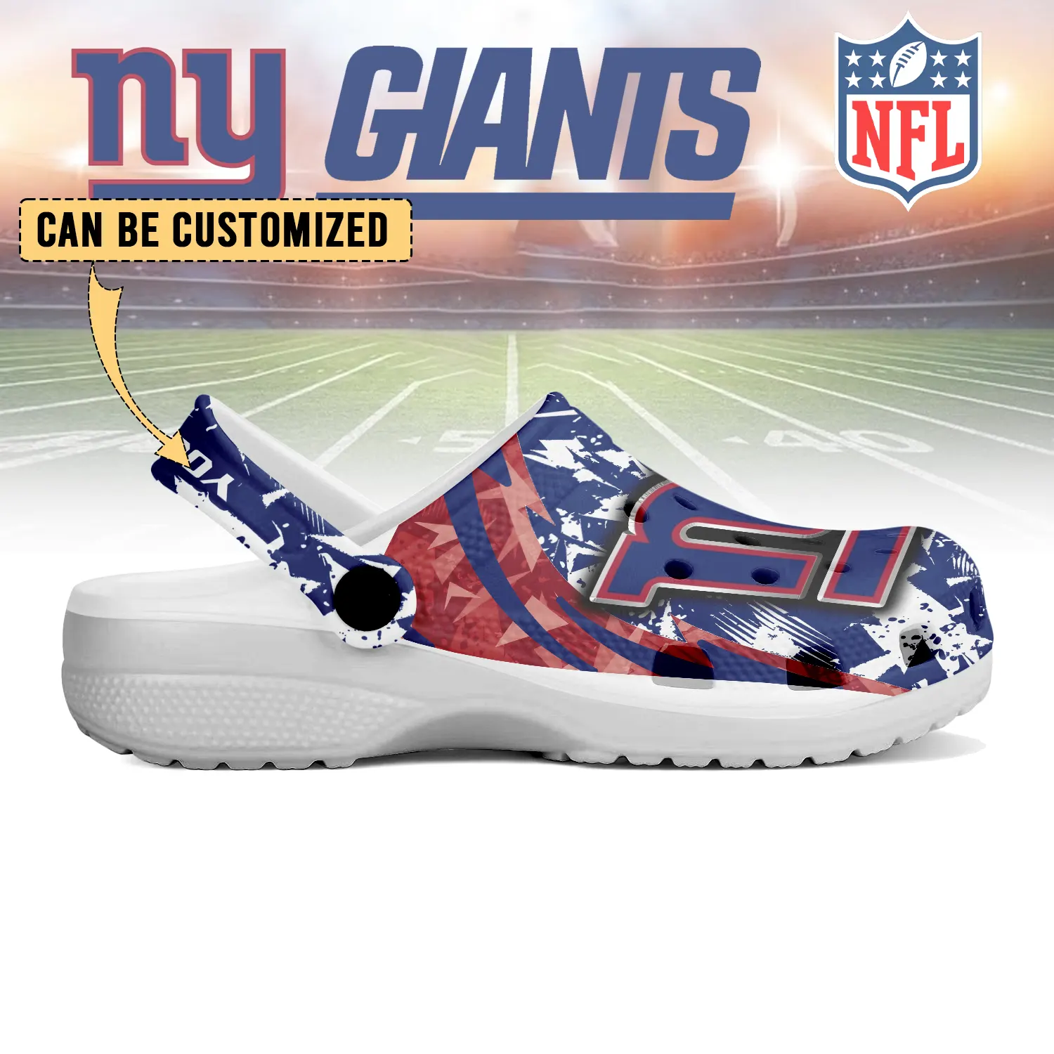 Merchidea New York Giants NFL Crocs Crocband Clogs Shoes Comfortable For Men Women and Kids
