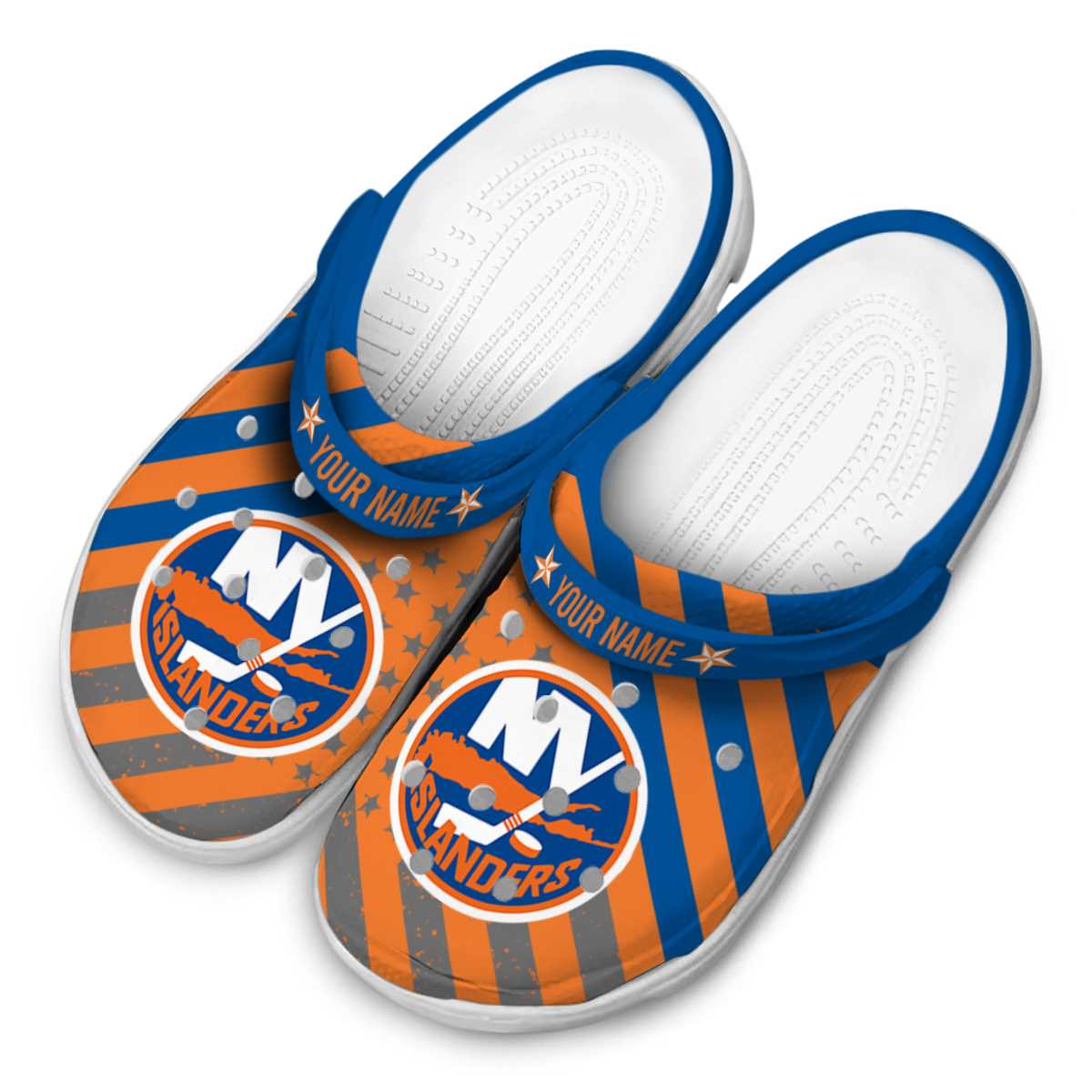 Merchidea New York Islanders NHL Sport Crocs Crocband Clogs Shoes Comfortable For Men Women and Kids