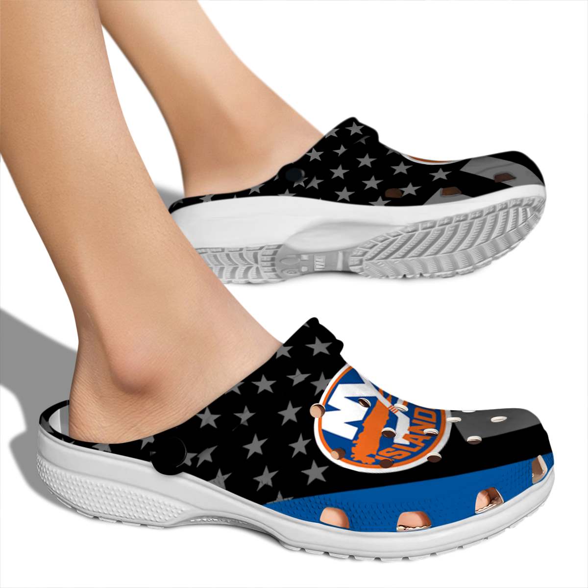 Merchidea New York Islanders NHL Sport Crocs Crocband Clogs Shoes Comfortable For Men Women and Kids