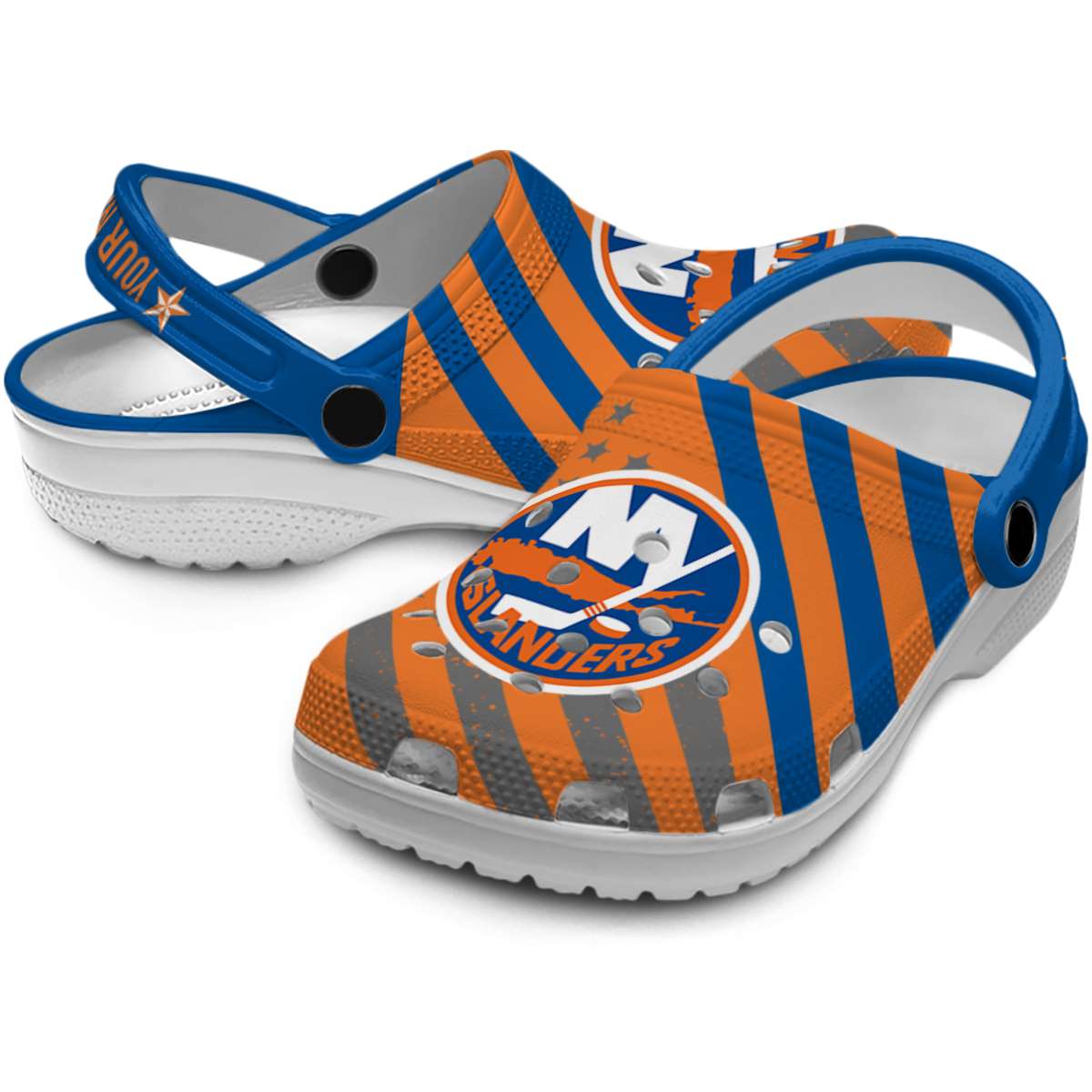 Merchidea New York Islanders NHL Sport Crocs Crocband Clogs Shoes Comfortable For Men Women and Kids