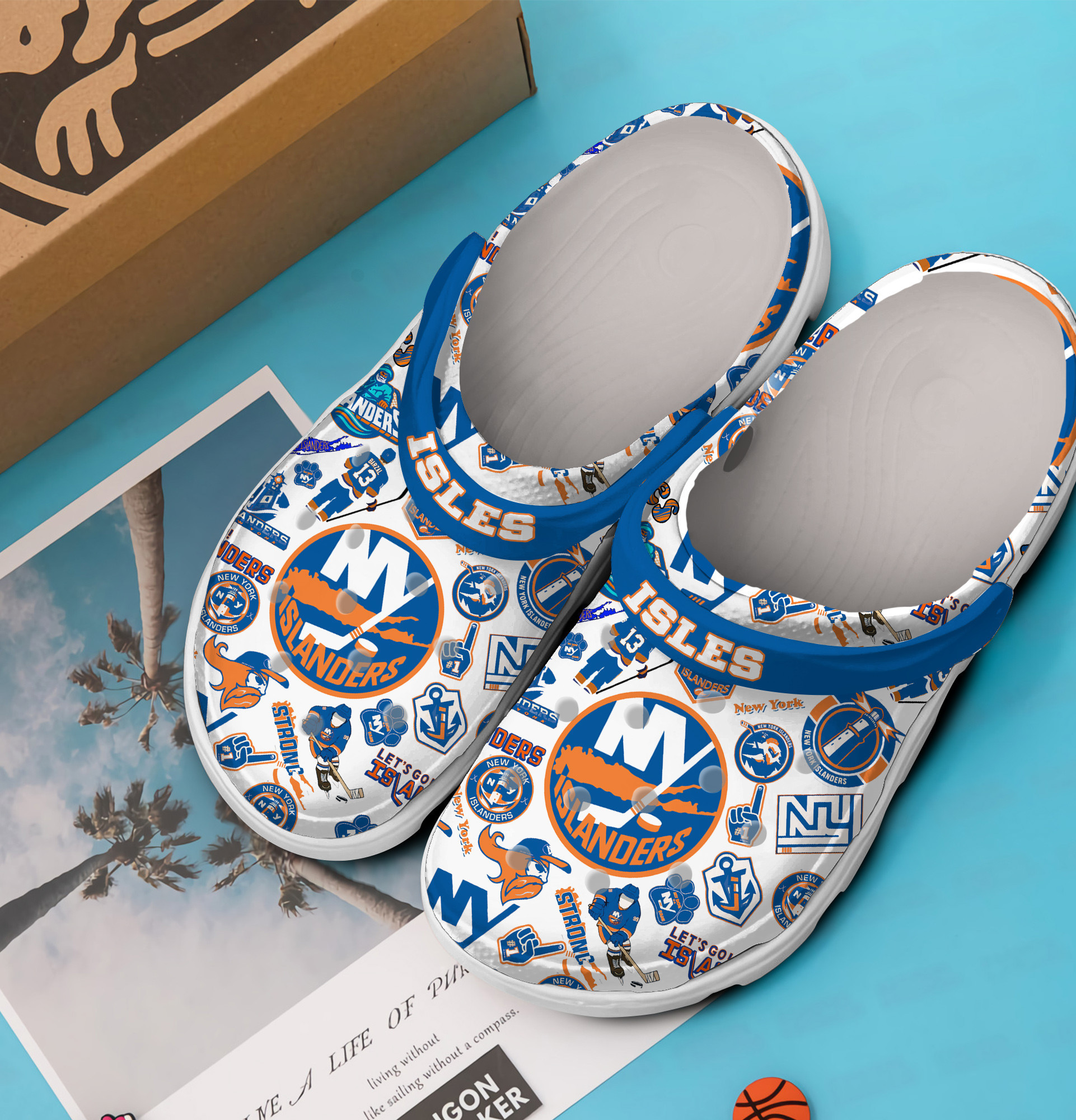 Merchidea New York Islanders NHL Sport Crocs Crocband Clogs Shoes Comfortable For Men Women and Kids