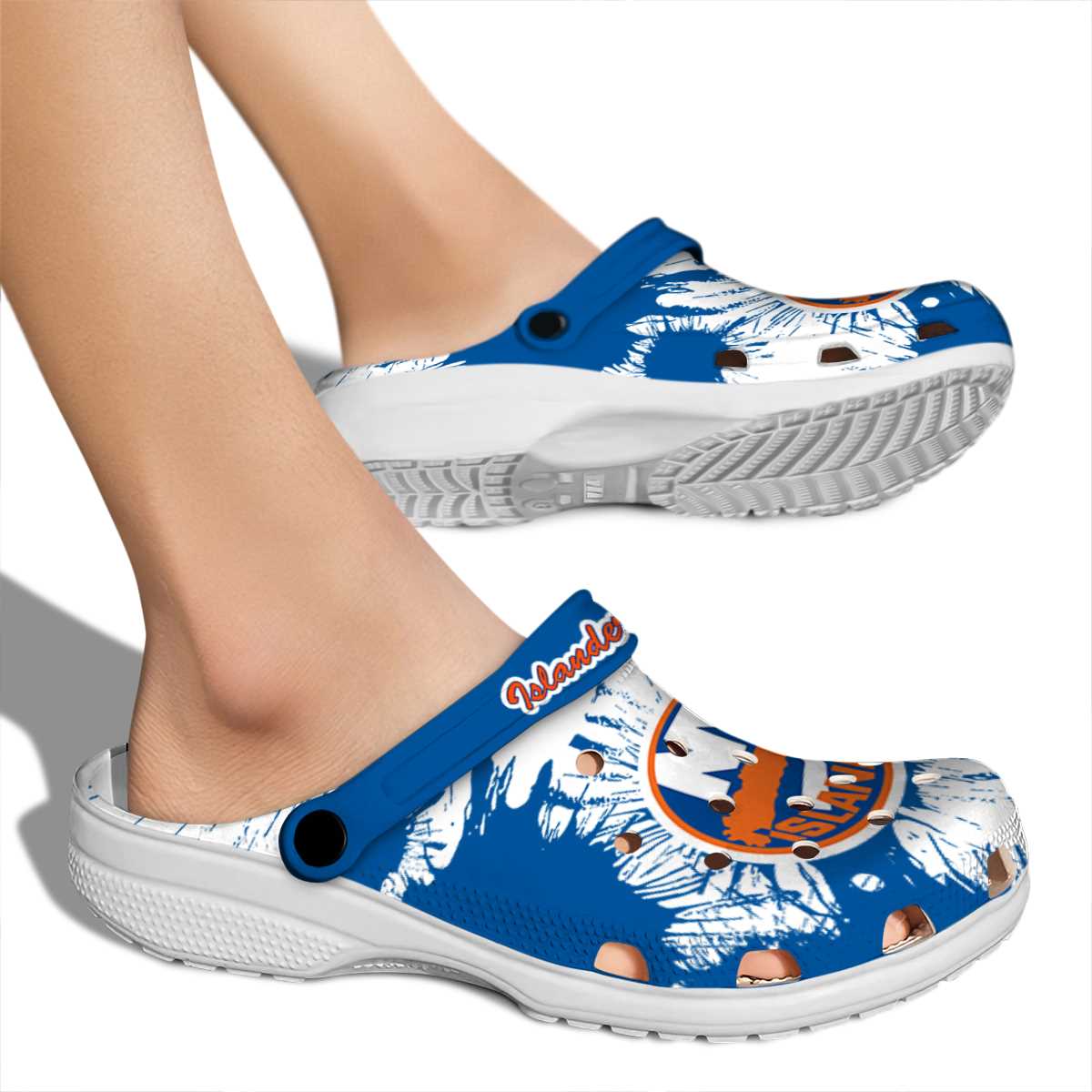 Merchidea New York Islanders NHL Sport Crocs Crocband Clogs Shoes Comfortable For Men Women and Kids