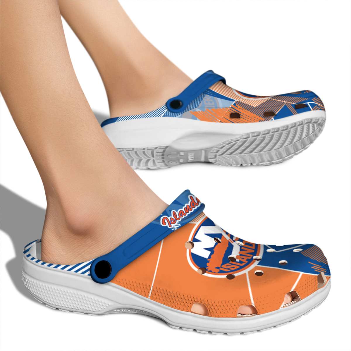 Merchidea New York Islanders NHL Sport Crocs Crocband Clogs Shoes Comfortable For Men Women and Kids