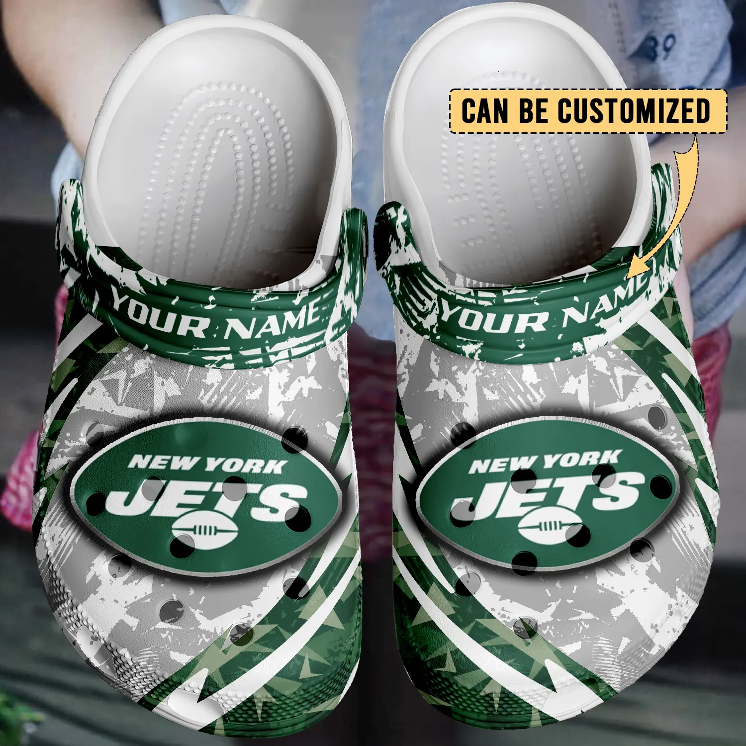 Merchidea New York Jets NFL Crocs Crocband Clogs Shoes Comfortable For Men Women and Kids