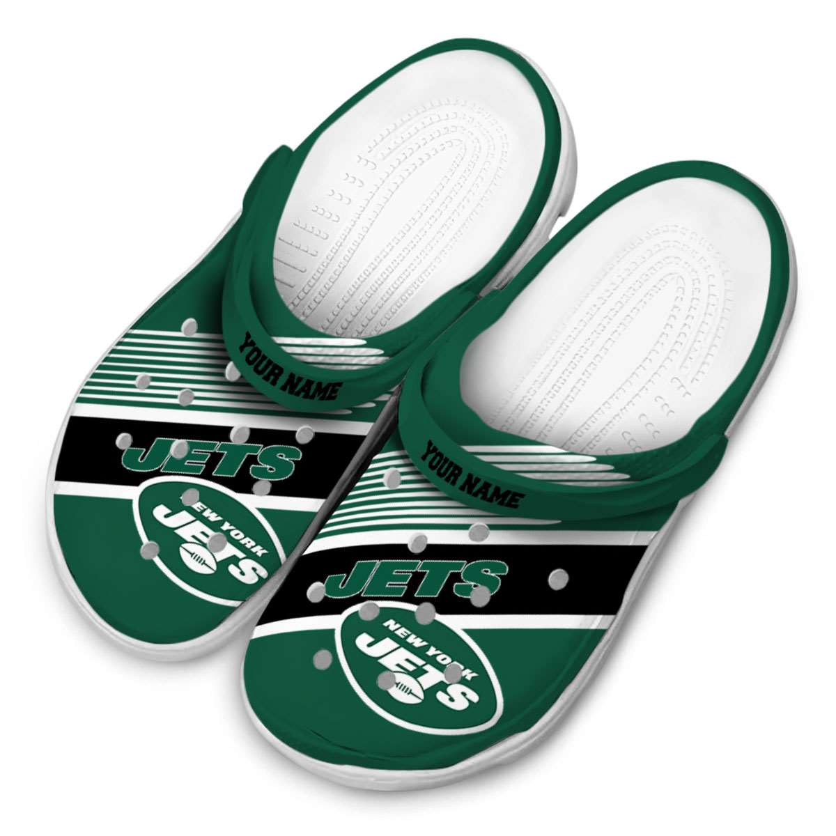 Merchidea New York Jets NFL Sport Crocs Crocband Clogs Shoes Comfortable For Men Women and Kids