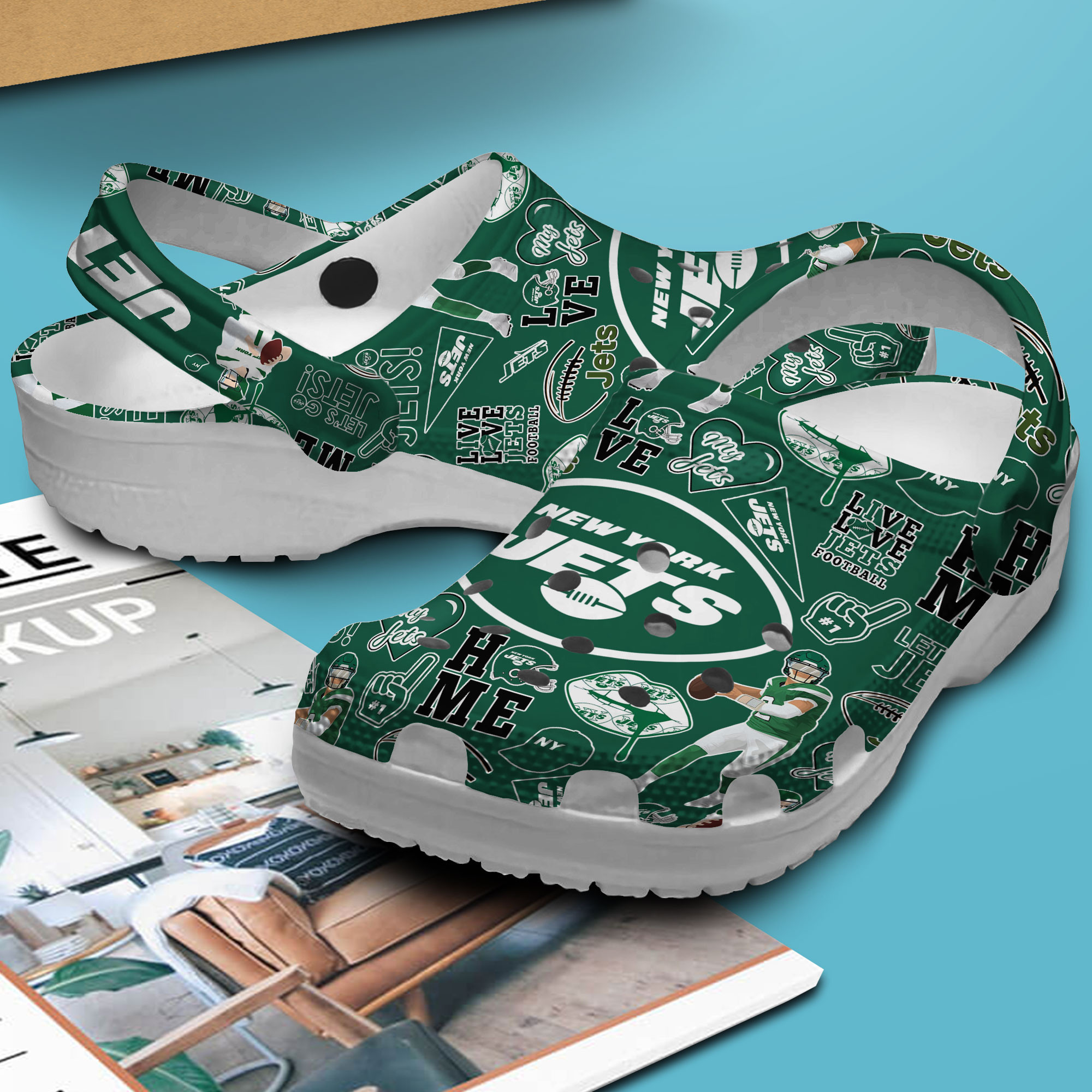 Merchidea New York Jets NFL Sport Crocs Crocband Clogs Shoes Comfortable For Men Women and Kids