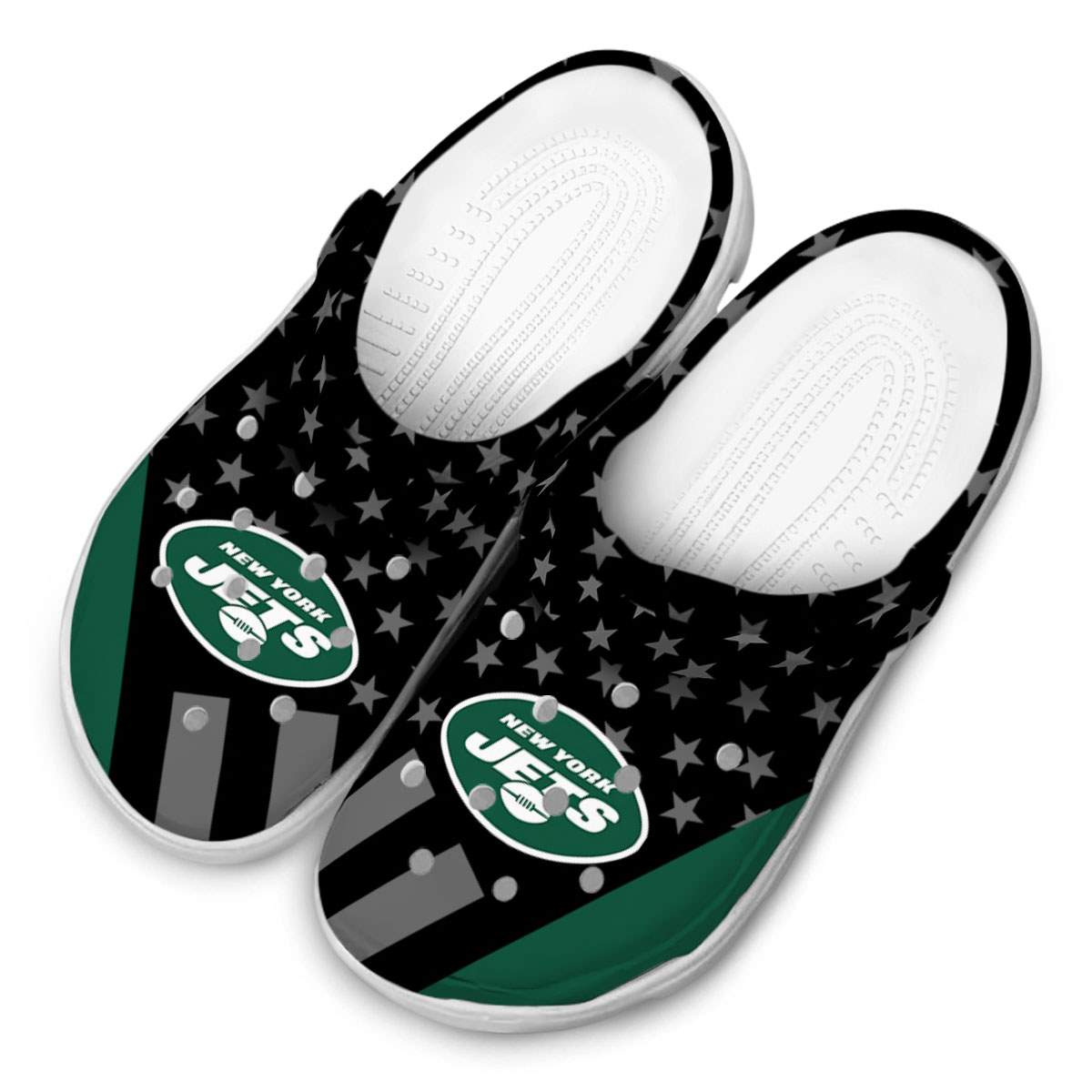 Merchidea New York Jets NFL Sport Crocs Crocband Clogs Shoes Comfortable For Men Women and Kids