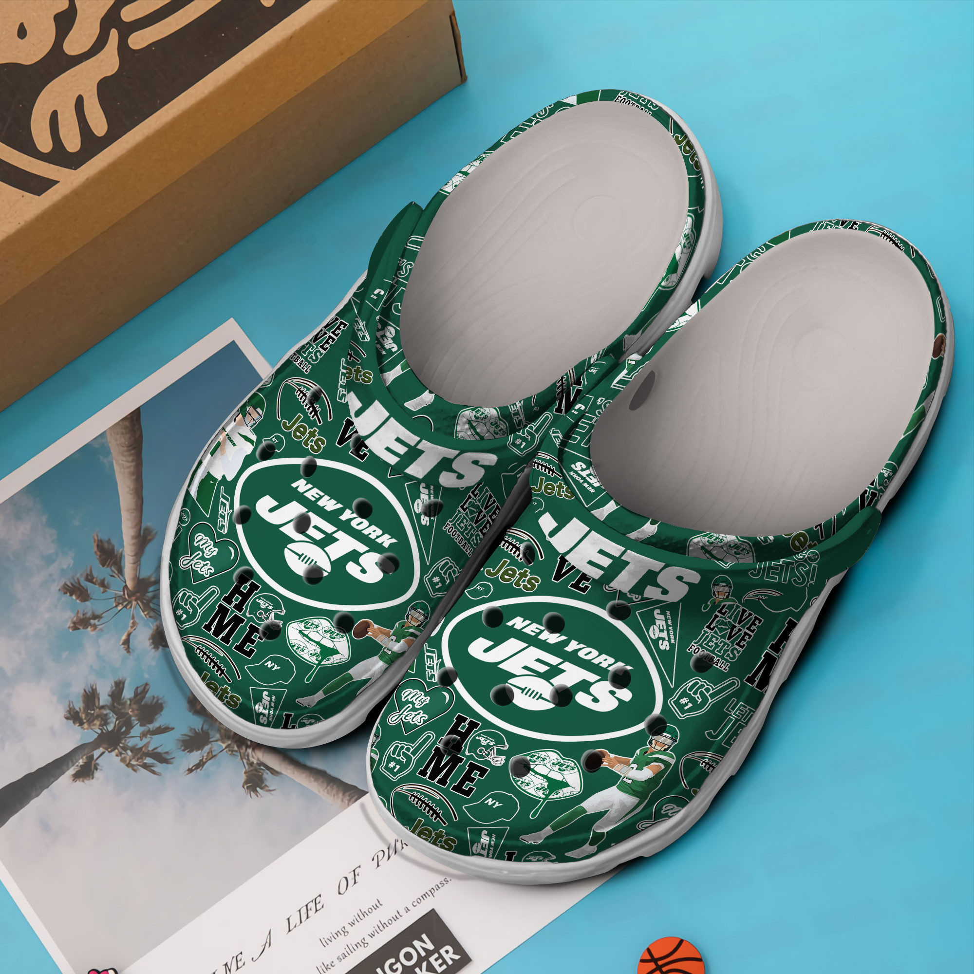 Merchidea New York Jets NFL Sport Crocs Crocband Clogs Shoes Comfortable For Men Women and Kids