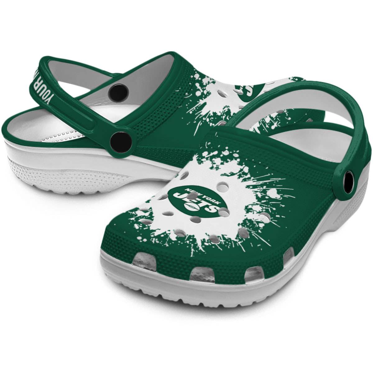 Merchidea New York Jets NFL Sport Crocs Crocband Clogs Shoes Comfortable For Men Women and Kids