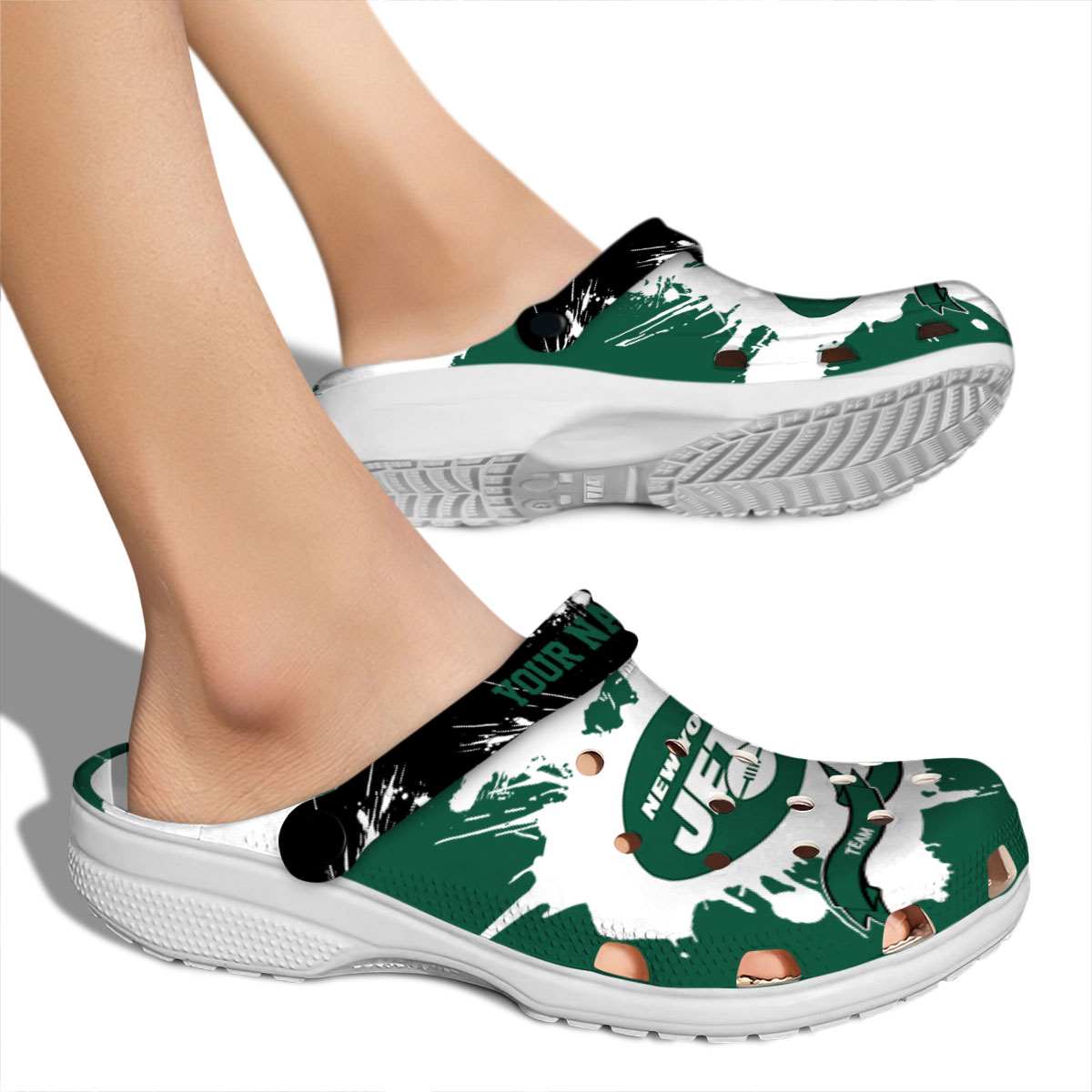 Merchidea New York Jets NFL Sport Crocs Crocband Clogs Shoes Comfortable For Men Women and Kids