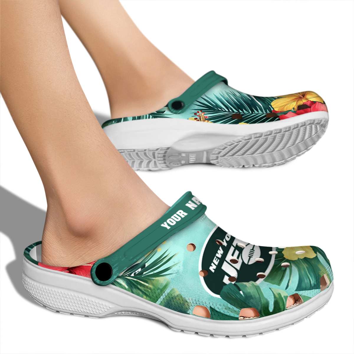 Merchidea New York Jets NFL Sport Crocs Crocband Clogs Shoes Comfortable For Men Women and Kids