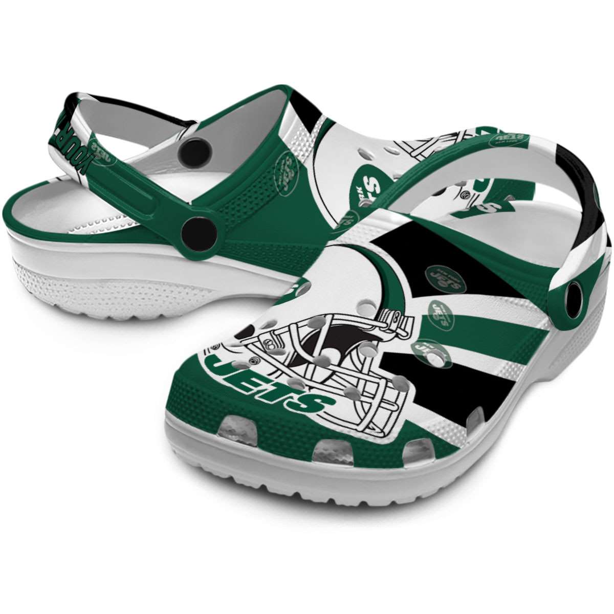 Merchidea New York Jets NFL Sport Crocs Crocband Clogs Shoes Comfortable For Men Women and Kids