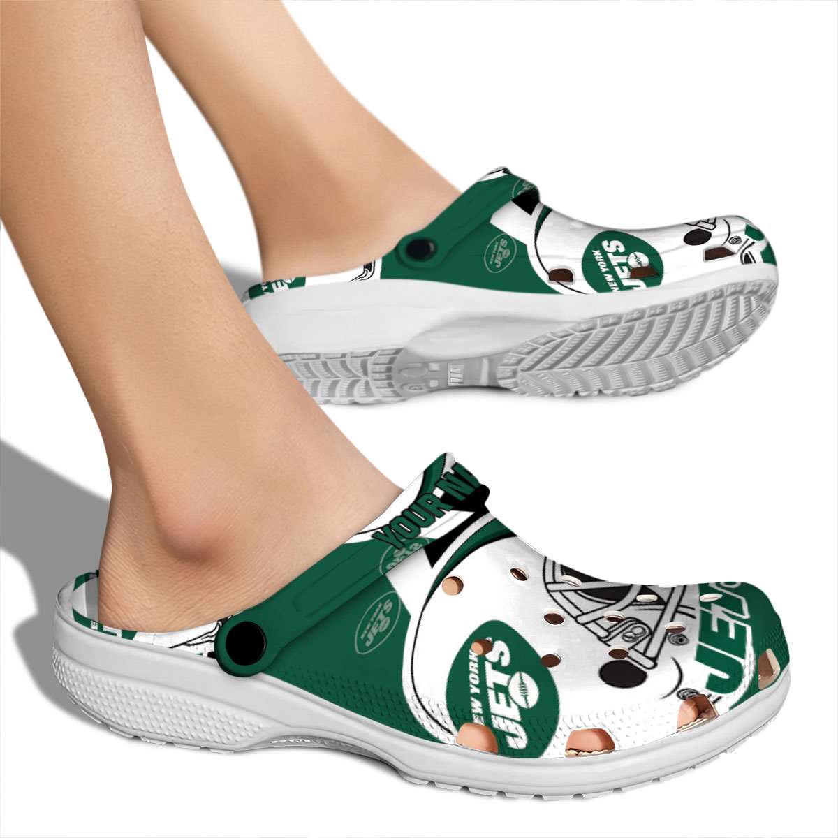 Merchidea New York Jets NFL Sport Crocs Crocband Clogs Shoes Comfortable For Men Women and Kids