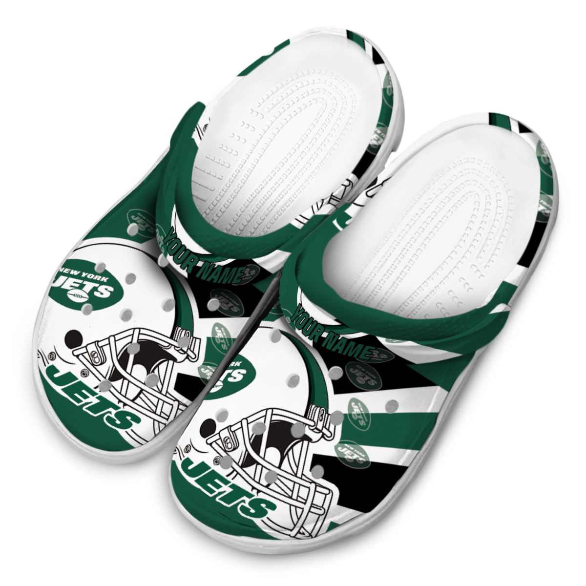 Merchidea New York Jets NFL Sport Crocs Crocband Clogs Shoes Comfortable For Men Women and Kids