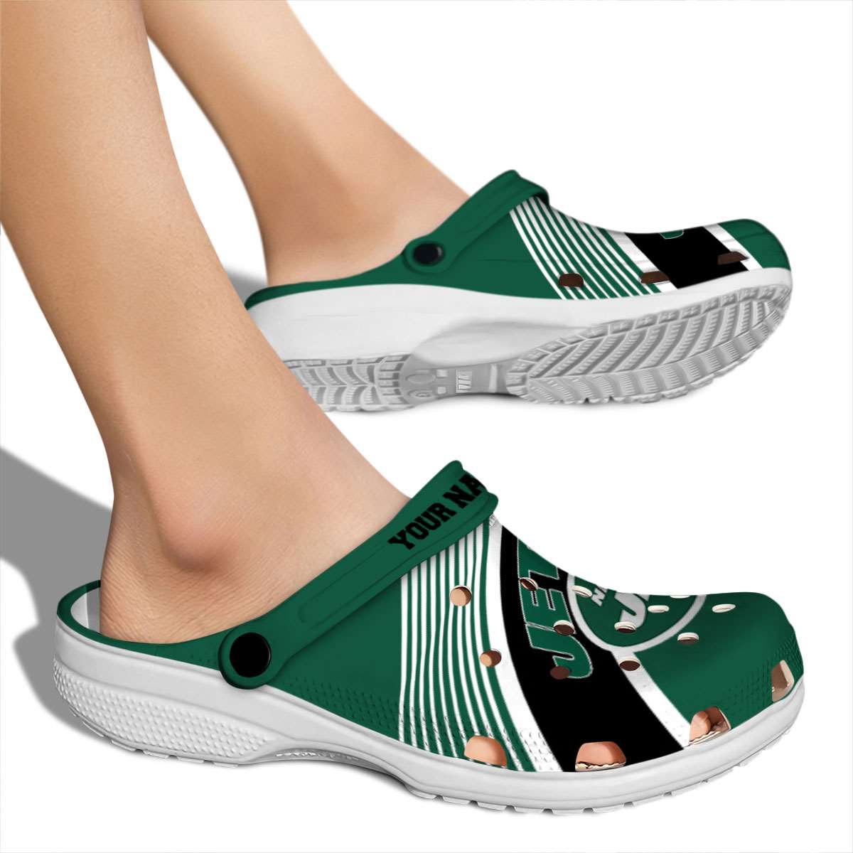 Merchidea New York Jets NFL Sport Crocs Crocband Clogs Shoes Comfortable For Men Women and Kids