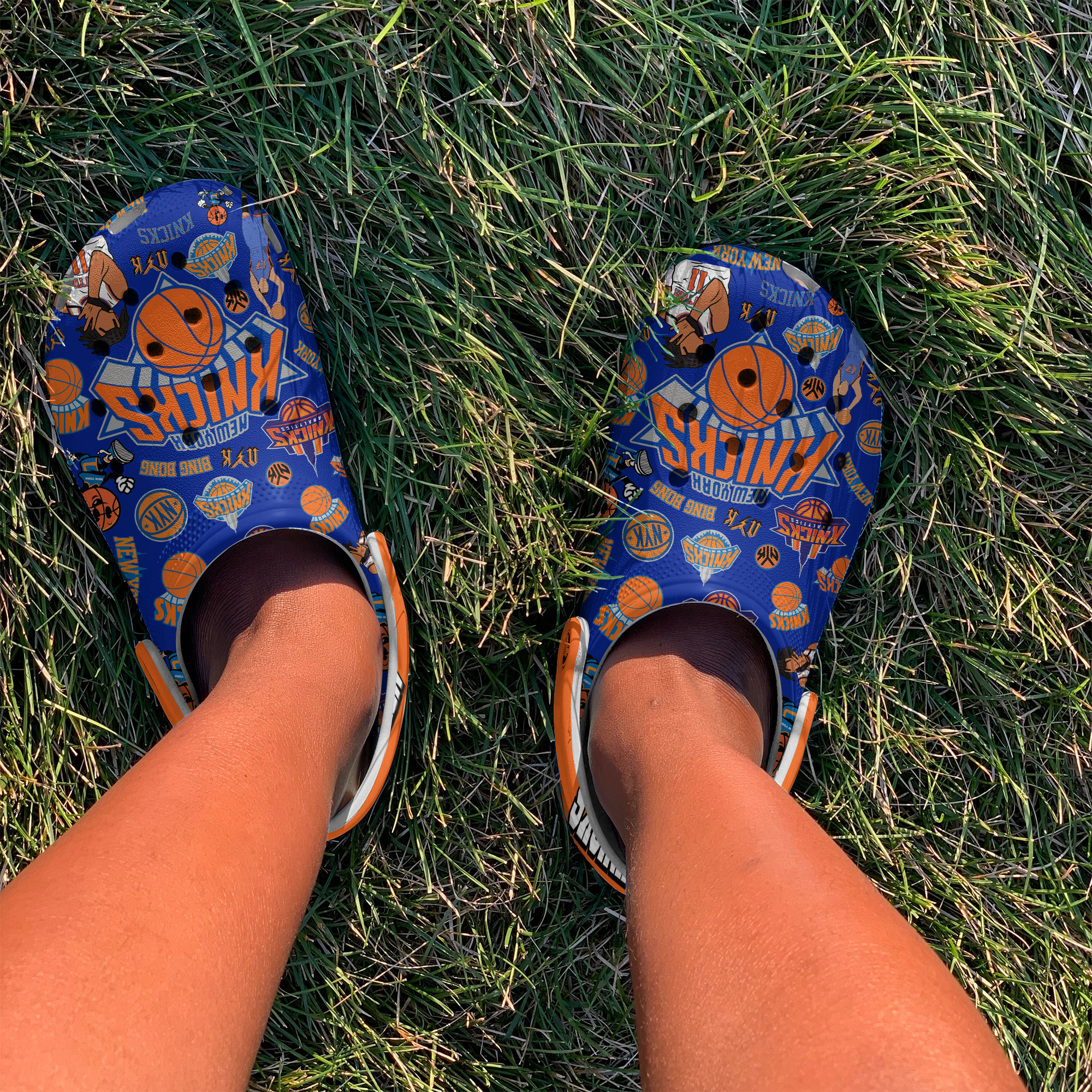 Merchidea New York Knicks Basketball NBA Sport Crocs Crocband Clogs Shoes Comfortable For Men Women and Kids