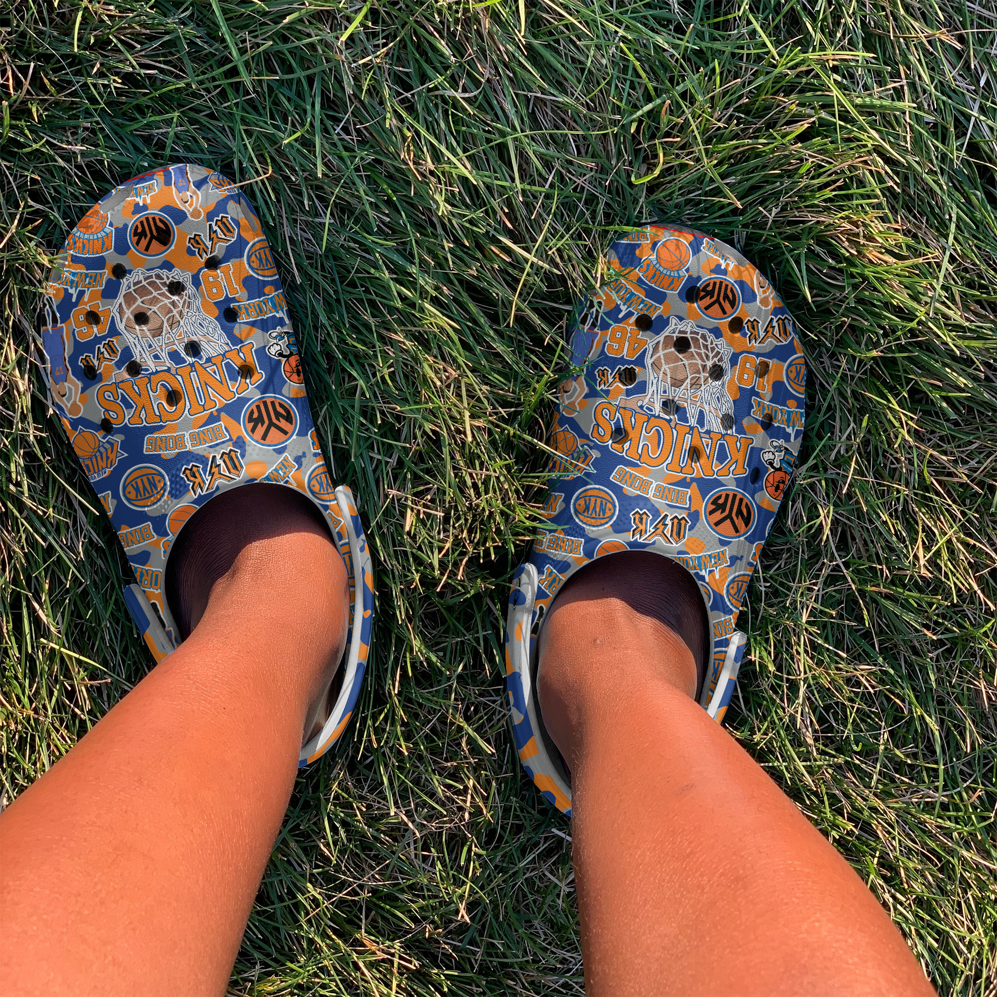 Merchidea New York Knicks Basketball NBA Sport Crocs Crocband Clogs Shoes Comfortable For Men Women and Kids