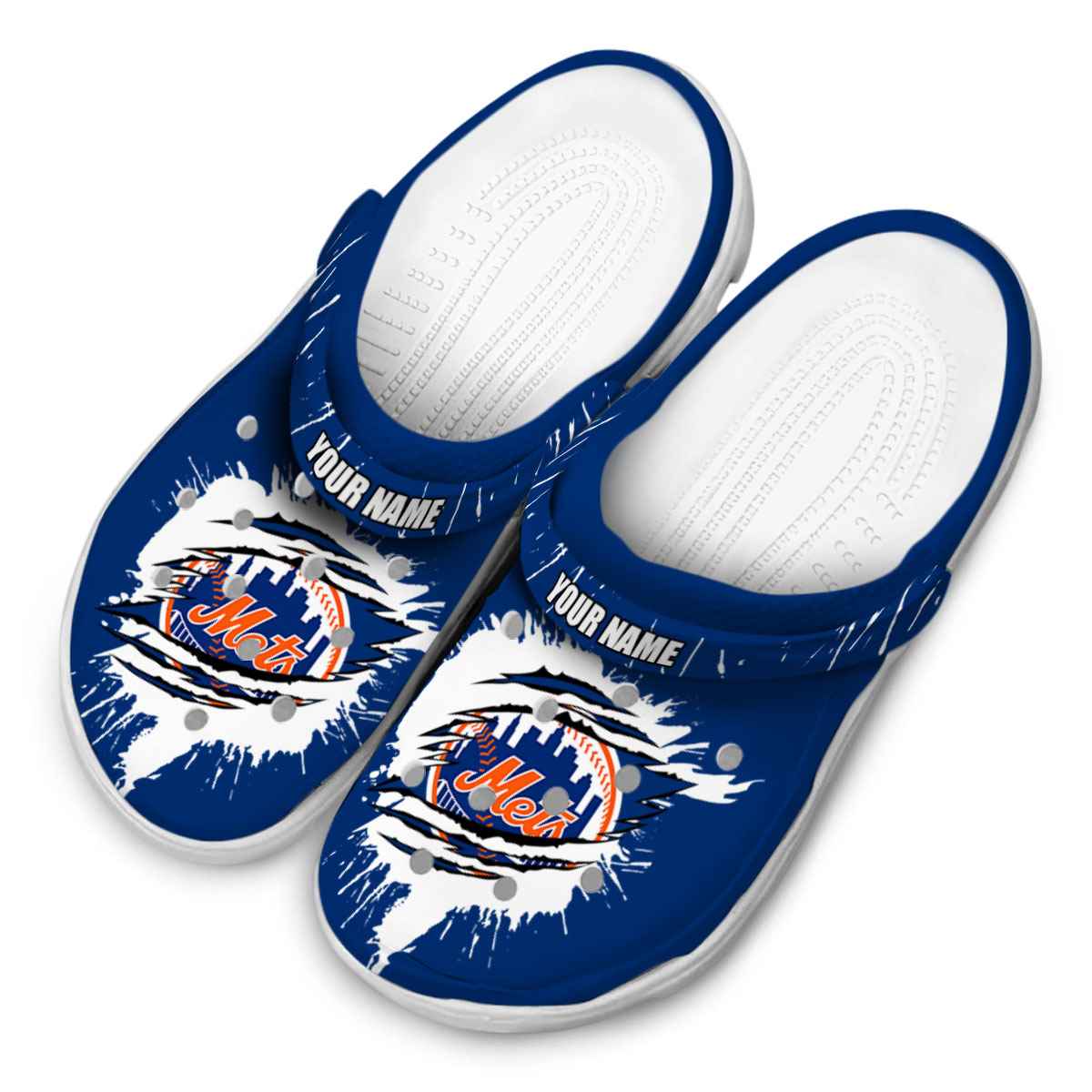 Merchidea New York Mets MLB Sport Crocs Crocband Clogs Shoes Comfortable For Men Women and Kids