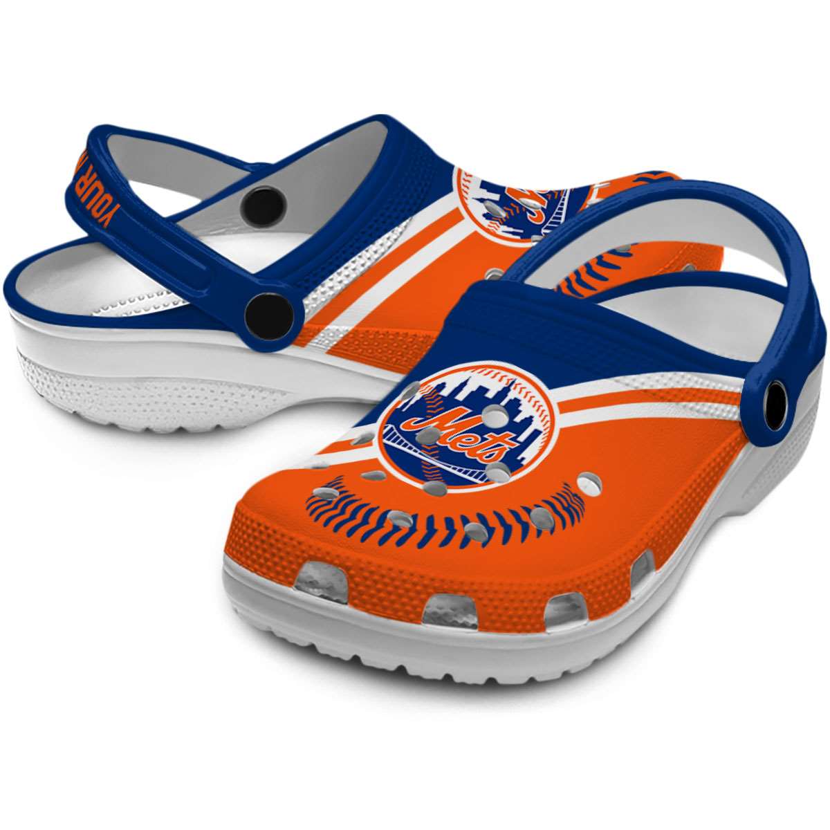 Merchidea New York Mets MLB Sport Crocs Crocband Clogs Shoes Comfortable For Men Women and Kids