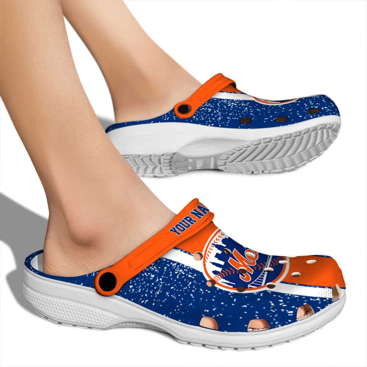 Merchidea New York Mets MLB Sport Crocs Crocband Clogs Shoes Comfortable For Men Women and Kids