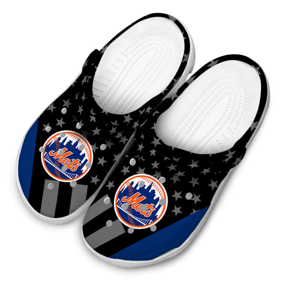 Merchidea New York Mets MLB Sport Crocs Crocband Clogs Shoes Comfortable For Men Women and Kids