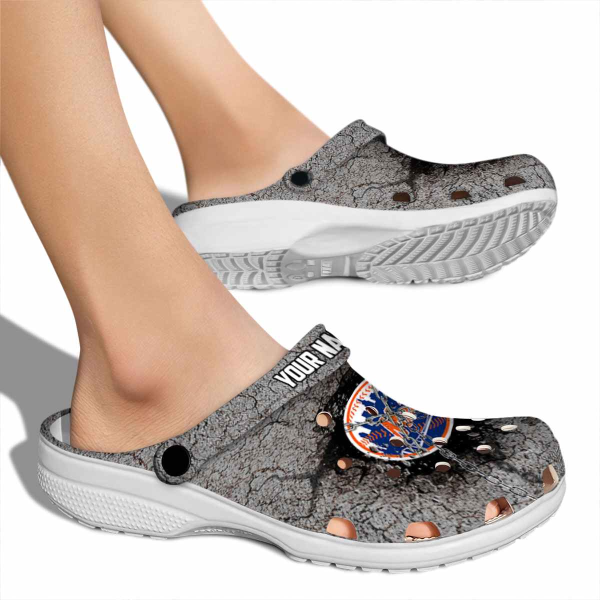 Merchidea New York Mets MLB Sport Crocs Crocband Clogs Shoes Comfortable For Men Women and Kids
