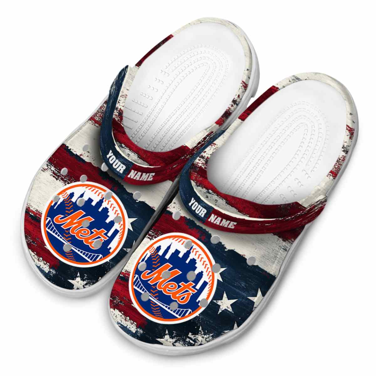 Merchidea New York Mets MLB Sport Crocs Crocband Clogs Shoes Comfortable For Men Women and Kids