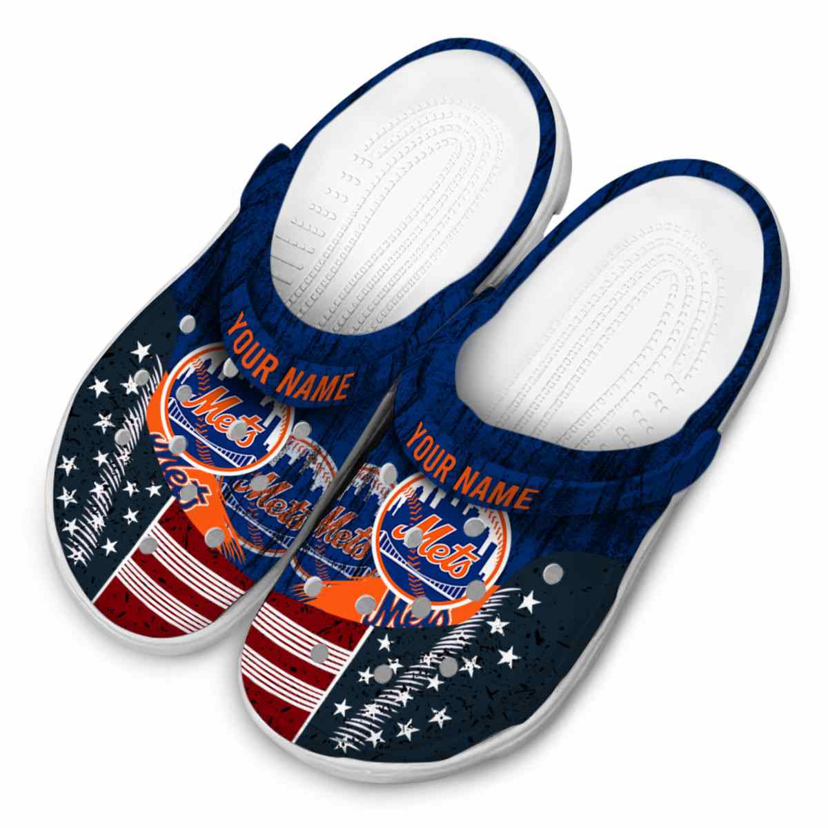 Merchidea New York Mets MLB Sport Crocs Crocband Clogs Shoes Comfortable For Men Women and Kids