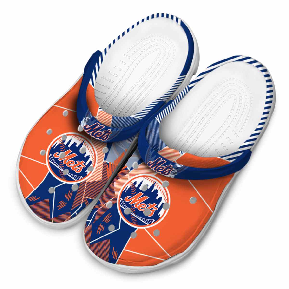 Merchidea New York Mets MLB Sport Crocs Crocband Clogs Shoes Comfortable For Men Women and Kids