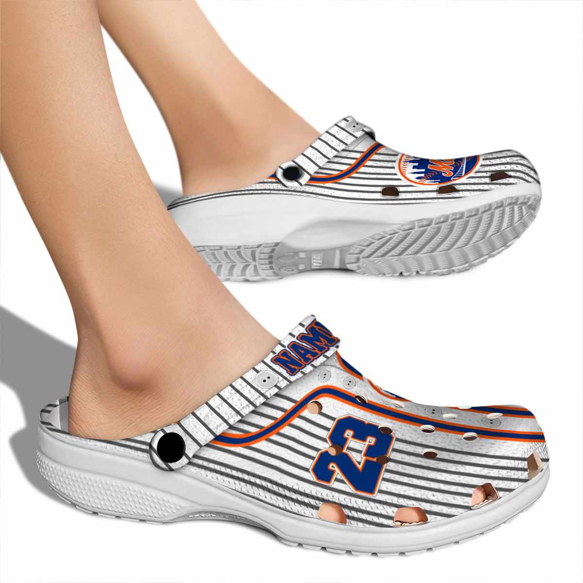 Merchidea New York Mets MLB Sport Crocs Crocband Clogs Shoes Comfortable For Men Women and Kids