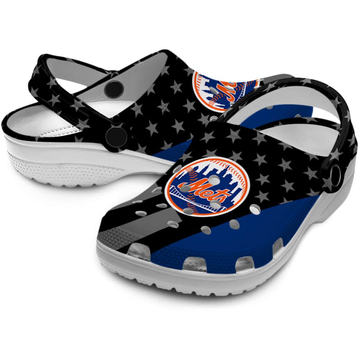 Merchidea New York Mets MLB Sport Crocs Crocband Clogs Shoes Comfortable For Men Women and Kids