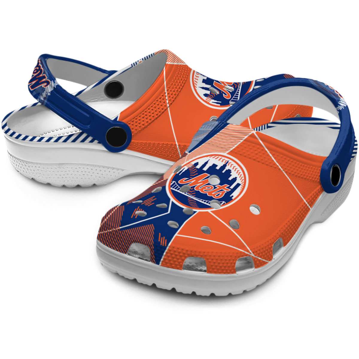Merchidea New York Mets MLB Sport Crocs Crocband Clogs Shoes Comfortable For Men Women and Kids